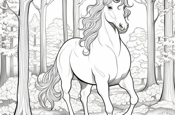 Unicorrn Coloring Page For Kids & Adults-18