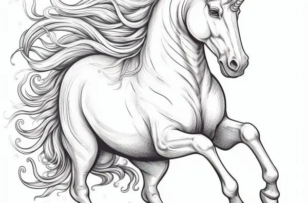 Unicorrn Coloring Page For Kids & Adults-78